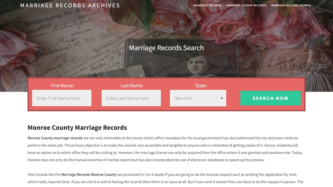 Monroe County Marriage Records | Enter Name and Search|14 ...